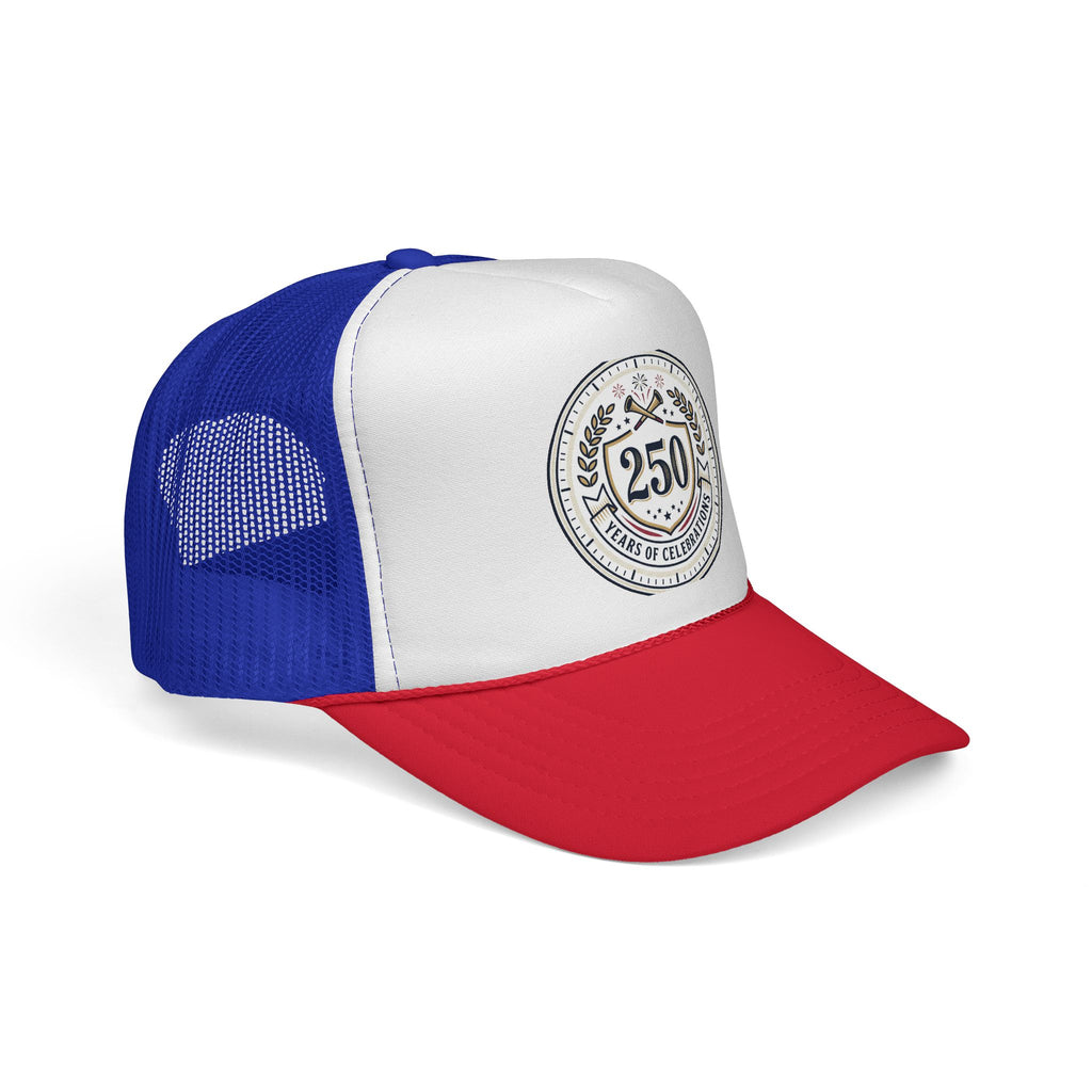 250 Years Celebration Trucker Cap — Vintage Anniversary Patch Hat