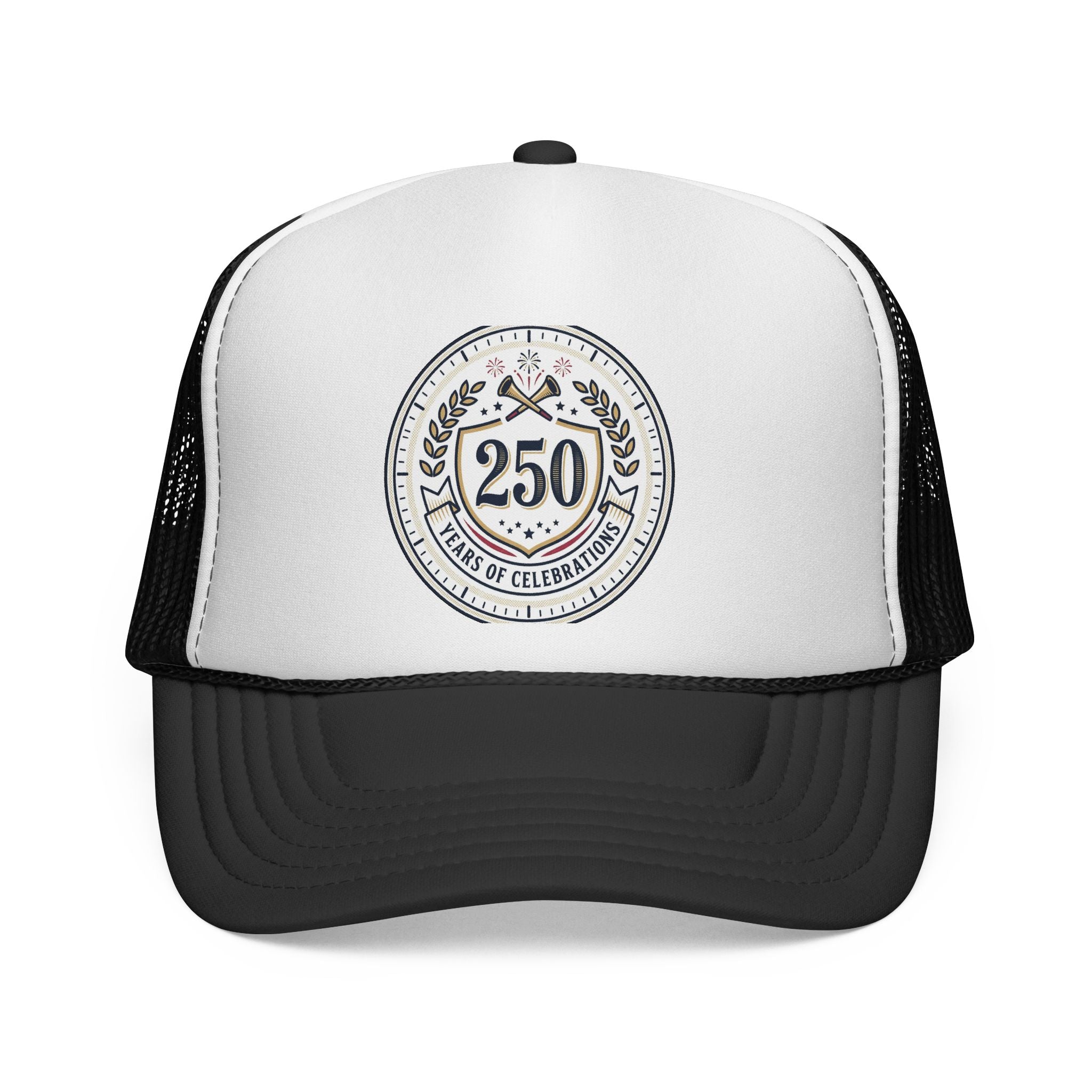 250 Years Celebration Trucker Cap — Vintage Anniversary Patch Hat